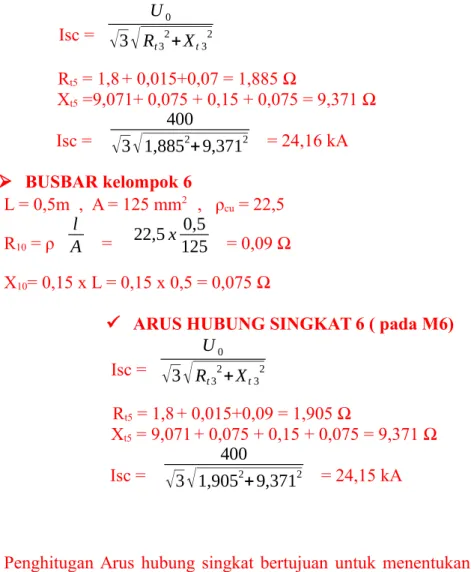 Ilustrasi penghitunga arus hubung singkat di jelaskan pada gambar di bawah ini: