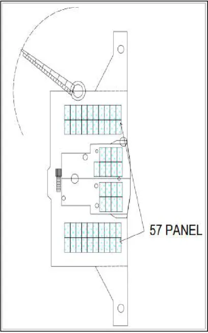 Gambar 4.2 Peletakan Panel Surya Pada Wing Deck 