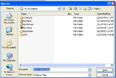 Gambar 1.2 Tampilan Kotak dialog Save 