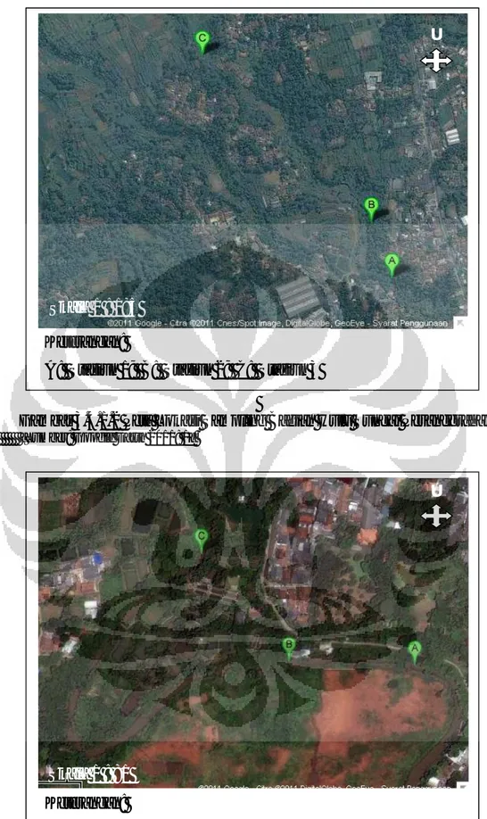 Gambar 3.4.1.2 Peta Lokasi Sampling Bagian Hulu Sungai Pesanggrahan 