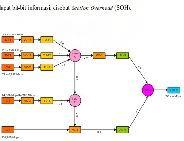 Gambar 2.8Internet Protocol Over Over Sdh), 2008. USU Repository © 2009 Nora Wahyuni : Pemodelan Dan Optimasi Pada Jaringan  Struktur Multiplexing Berdasarkan G.707 Synchronous Digital Hierarchy (Ip 