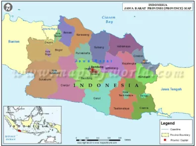 Gambar 3.9. Lokasi Cirebon  Sumber : mapsofworld.com 