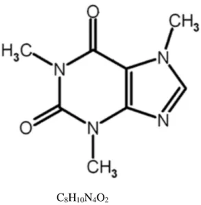 Gambar 2.1. Struktur kimia kafein 