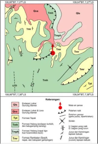Gambar 1. Peta geologi regional area penelitian [10] 