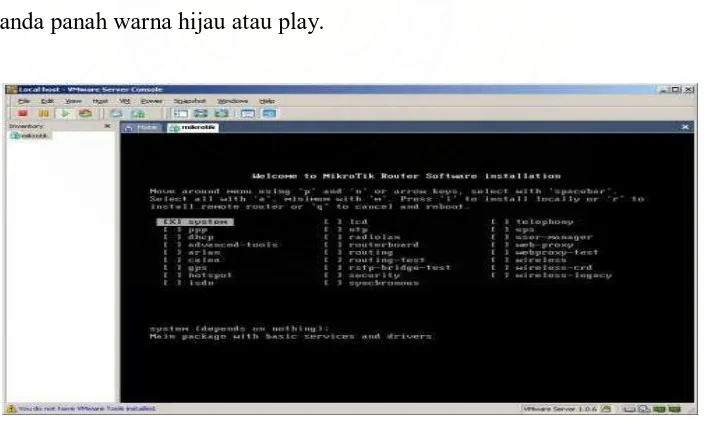 Gambar 4.17 Tampilan layar untuk pengaturan cd rom 