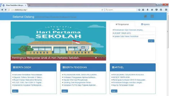 Gambar 3.4 : Website Dinas Pendidikan Kabupaten Cianjur 