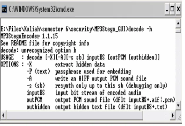 Gambar 5. pesan error dari program 