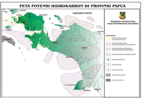 Gambar 4.7. peta persebaran potensi hidrokarbon di papua
