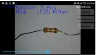 Gambar 7 menunjukan tampilan ketika Resistor yang diujikan dikenali tetapi dengan hasil yang salah oleh aplikasi atau dikenal dengan sebutan (FAR) tipe dari Resistor yang diujikan tidak sesuai, yang seharusnya merupakan Resistor 4 pita, dengan hambatan seb