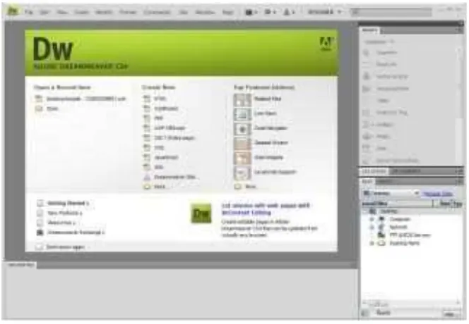 Gambar 2.4. Tampilan workspaces Adobe Dreamweaver CS4