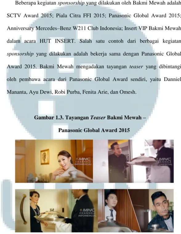 Gambar 1.3. Tayangan Teaser Bakmi Mewah –  Panasonic Global Award 2015 
