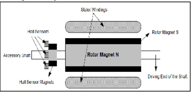 Gambar 1 Kontruksi motor BLDC [4] 