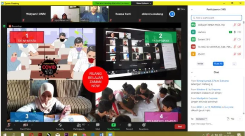 Gambar 4 Pemberian materi pelatihan media pembelajaran dengan video interaktif 