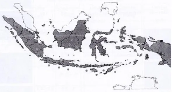 Gambar 2.1 daerah potensi bijih besi di Indonesia.