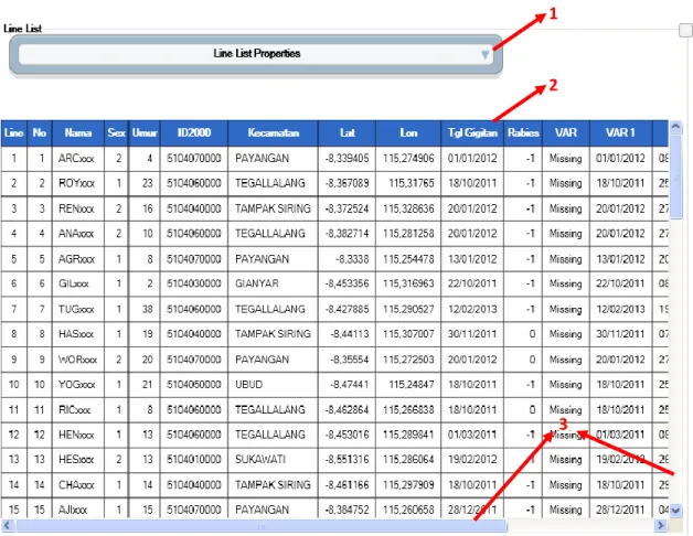 Gambar 8.Analysis Gadget : Line list Langkah 2.