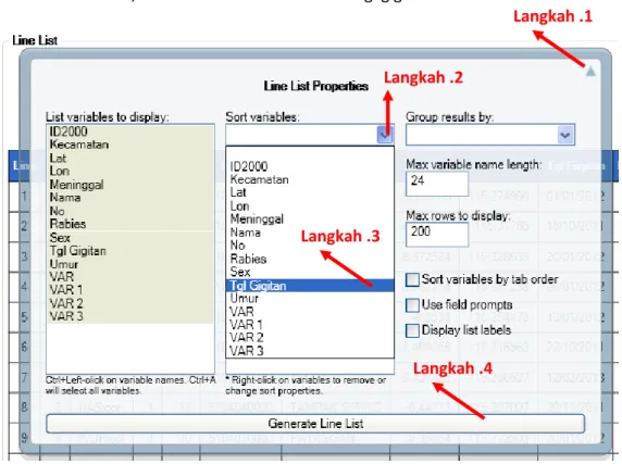 Gambar 9. Sort line list 
