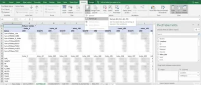 Gambar 5. Refresh All pada Sheet DATABASE. 