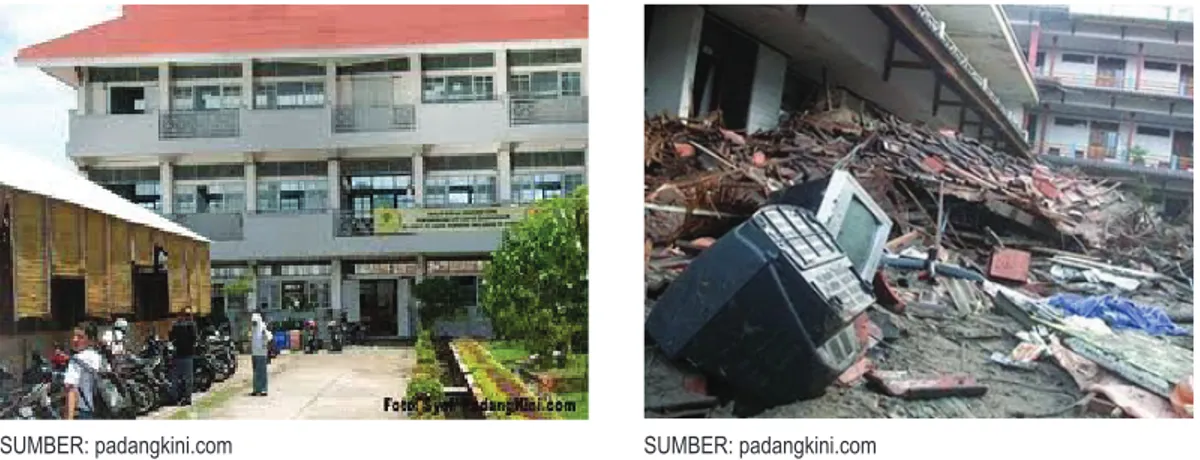 Gambar 1- 3. Bangunan sekolah dengan struktur bertingkat harus memenuhi tingkat keamanan minimum  sebagai bangunan tahan gempa