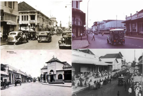 Gambar 2. Kondisi Kota Bandung dimasa lalu Jl. Braga dan Jl Asia-Afrika