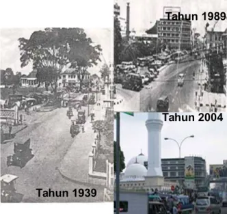 Gambar 4. Perubahan wajah pusat Kota Bandung masa 8olonial dan modern