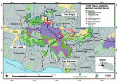 Gambar 5.  Peta Penunjukan Taman Nasional Gunung Halimun Salak berdasarkan SK Menteri Kehutanan No