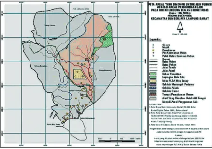 Gambar 7. Peta wilayah Pekon Sukapura Seluas 302,5 hektar Yang Berada di Dalam Kawasan Hutan Lindung Register 45B Bukit Rigis