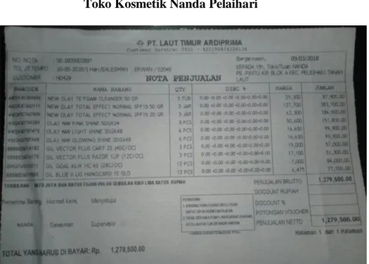 Gambar 1  Nota Pembelian 