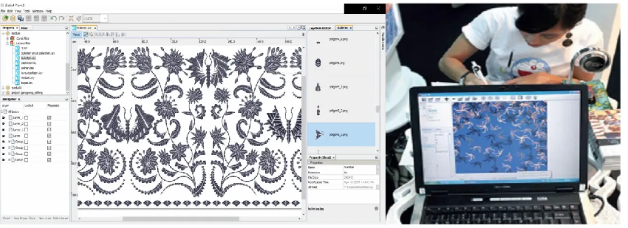 Gambar 5. Mendesain motif batik dengan software jBatik 