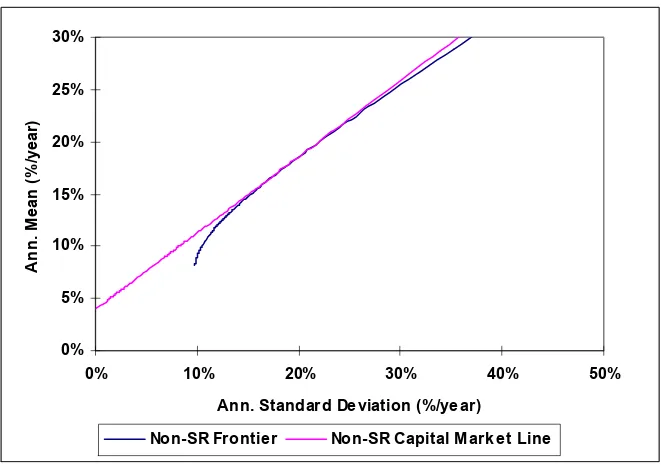 Figure10 SR-insensitive capital market line for the EMBI+ indices, January 1994 to October 