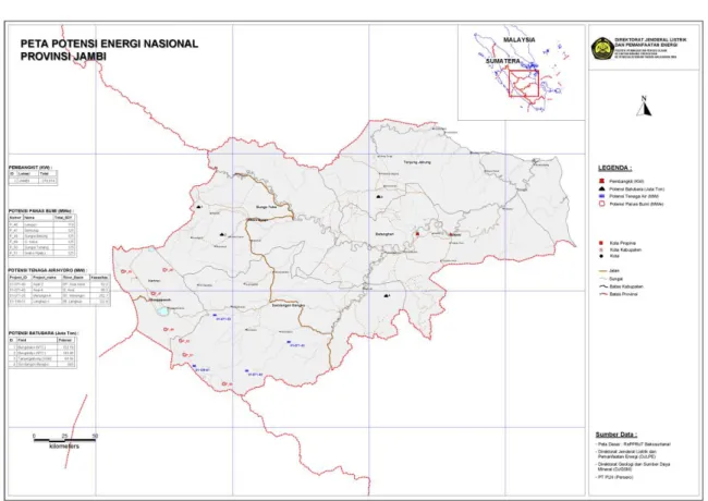 Gambar 4.3.  Peta Potensi Energi Nasional di Provinsi Jambi 
