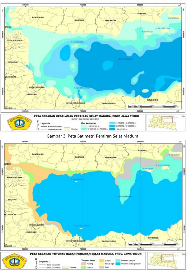 Gambar 4. Peta Tutupan Dasar Perairan Selat Madura 