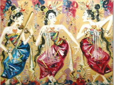Gambar  1.10  Contoh  Lukisan  Dekoratif  -  Karya  Nyoman  Gunarsa  -  Let  The  Music Play 