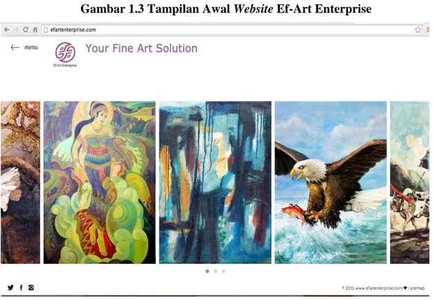 Gambar 1.3 Tampilan Awal Website Ef-Art Enterprise 