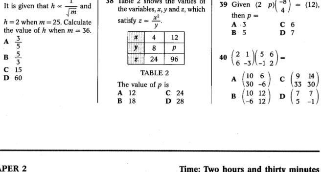 DIAGRAM 1 Given that n((;) = 41, find