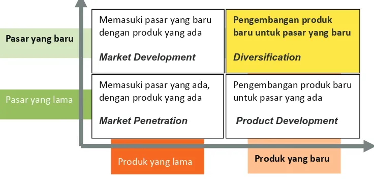 Gambar 5.1 Model Ansof tentang Diversiikasi Produk