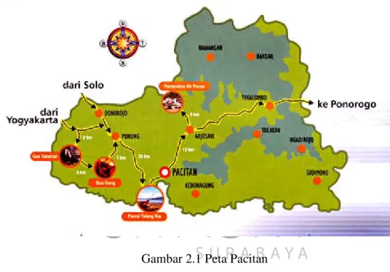 Gambar 2.1 Peta Pacitan  (www.pacitantourism.com) 