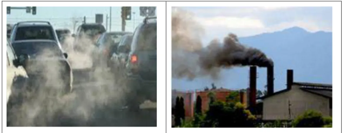 Gambar 1.  Sumber pencemaran asap di kota besar 