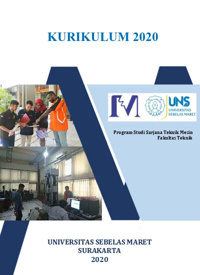 Kurikulum Program Studi Sarjana Teknik Mesin Fakultas Teknik 