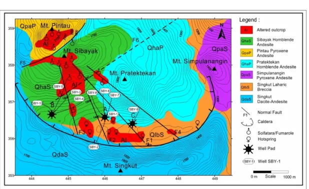 Gambar 2.1 Peta Geologi Lapangan Geothermal Daerah Sibayak