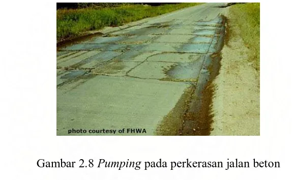 Gambar 2.8 Pumping pada perkerasan jalan beton 