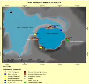Gambar 4: Peta Ranu Grati 3 D  (Sumber: Gunadi Dkk. LPA Thn. 2012)