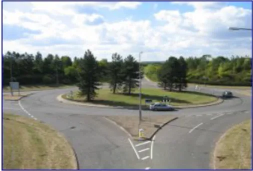 Gambar 2.7 Roundabout Yang Mempunyai Empat Lengan Simpang untuk Lalu Lintas  Kanan 