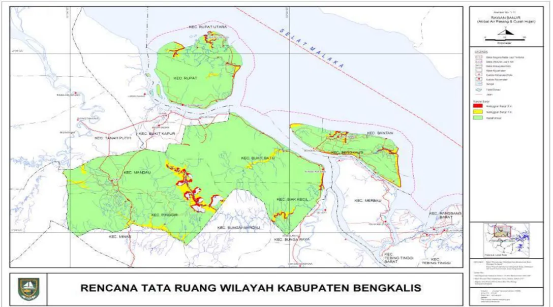 Gambar 5.3. Peta Rawan Genangan Banjir di Kabupaten Bengkalis 