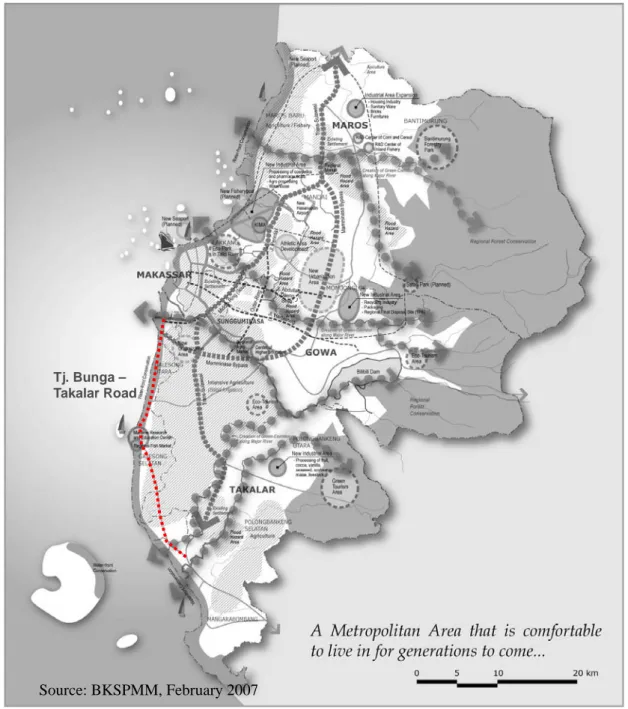 Gambar G-2.3  Rencana Pengembangan Tata Ruang untuk Wilayah Metropolitan  Mamminasata Terbaru 