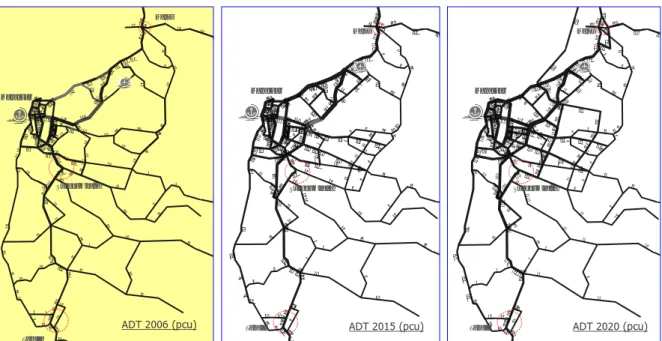 Gambar G-2.5 Ramalan Kebutuhan Lalu Lintas untuk Jaringan Jalan Utama di Wilayah  Metropolitan Mamminasata 