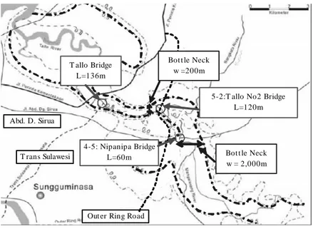 Gambar C-6  Peta Lokasi Jembatan di Sungai Tallo 
