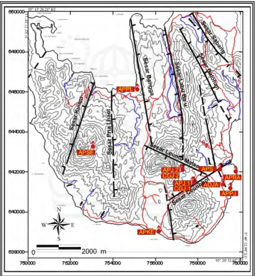 Gambar 3.5. Pola struktur geologi pada Pulau Weh  