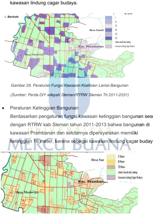 Gambar 26. Peraturan Fungsi Kawasan Koefisien Lantai Bangunan  (Sumber: Perda DIY wilayah Sleman/RTRW Sleman Th 2011-2031) 
