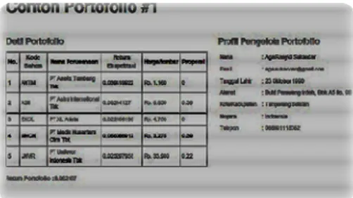 Gambar 8. Halaman Detil Portofolio  Pada  halaman  detil  portofolio  yang  diperagakan  oleh  Gambar  9,  user  akan 