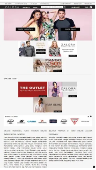 Gambar 1 : Layout Menu Utama Zalora 